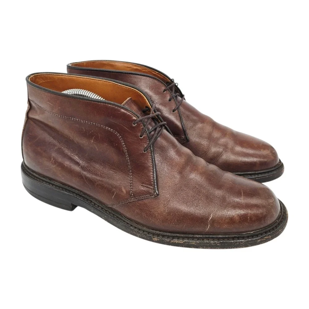 Allen Edmonds Chukka Boots Mens 9.5 E Malvern Brown Leather Casual Ankle Lace Up